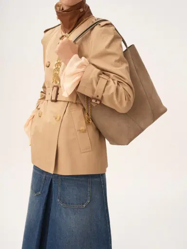 Chloé Chloé Spin tote bag in suede leather | Thumbnail 4