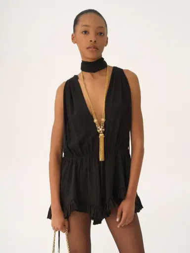 Chloé V-neck jumpsuit in silk georgette | Thumbnail 4 Chloé V-neck jumpsuit in silk georgette | Thumbnail 4