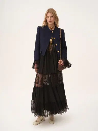 Chloé Boxy collarless jacket in wool check | Thumbnail 3