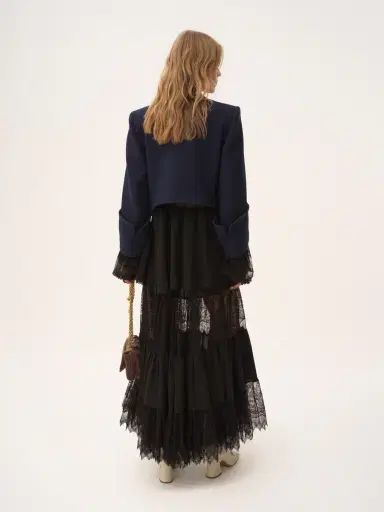 Chloé Boxy collarless jacket in wool check | Thumbnail 5