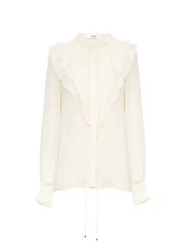 Chloé Ruffled blouse in silk georgette | Thumbnail 2