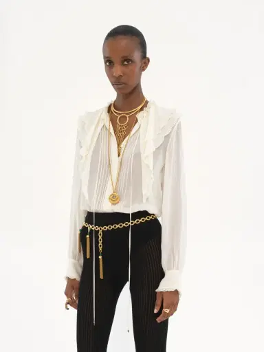 Chloé Ruffled blouse in silk georgette | Thumbnail 4