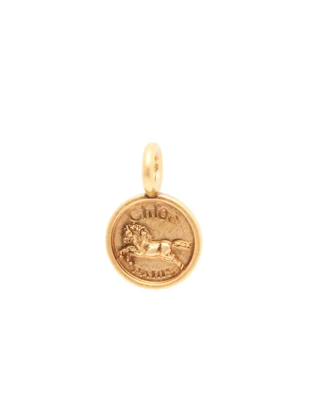 Chloé Alphabet Coin Horse charm in brass