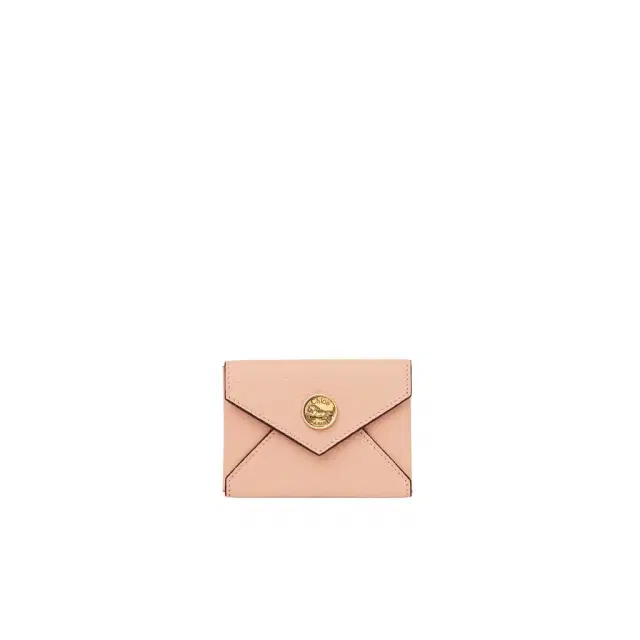 Envelope card holder in grained leather