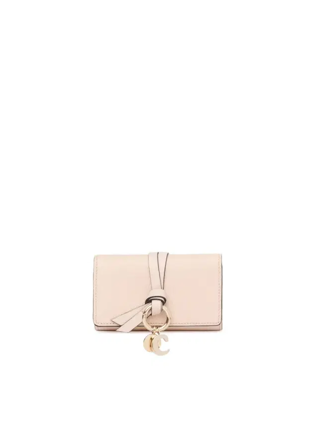Chloé Alphabet key case in grained leather