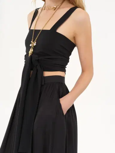Chloé Cropped front-tie tank top in crêpe de chine | Thumbnail 6