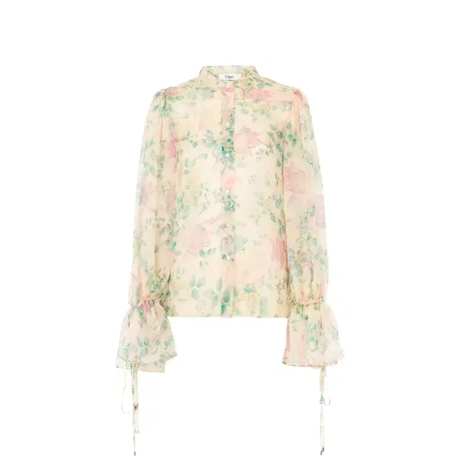 Chloé Puff-sleeve blouse in silk mousseline
