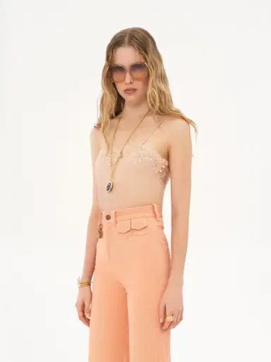 Chloé Fitted tank top in embroidered lace | Thumbnail 4