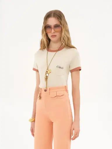 Chloé Crew-neck logo T-shirt in cotton jersey | Thumbnail 4