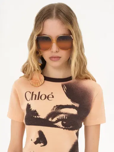 Chloé Crew-neck logo T-shirt in cotton jersey | Thumbnail 6