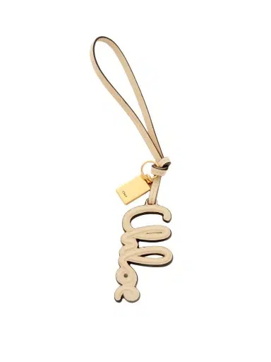 Chloé Logo bag charm in shiny leather | Thumbnail 1