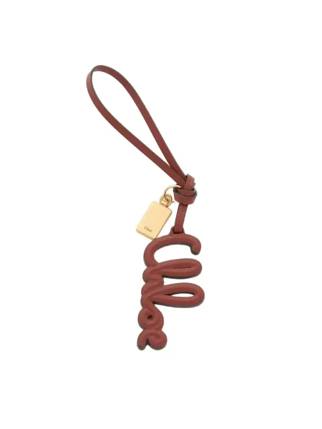 Chloé Logo bag charm in shiny leather