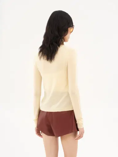 Chloé Scoop-neck fitted cardigan in superfine wool knit | Thumbnail 5