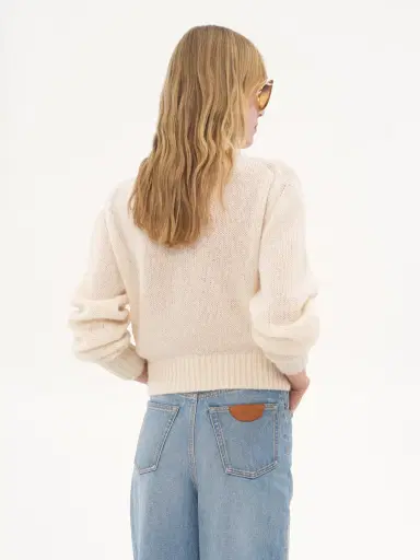 Chloé Logo sweater in alpaca wool & silk knit | Thumbnail 5