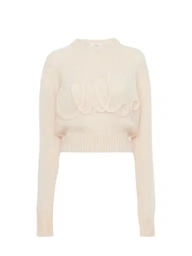 Chloé Logo sweater in alpaca wool & silk knit | Thumbnail 1
