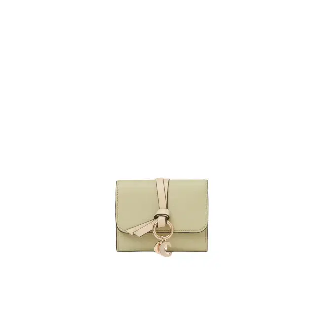 Small Alphabet tri-fold in grained leather