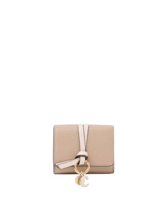 Chloé Mini Alphabet tri-fold in grained leather