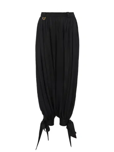 Chloé Fluid pleated pants in silk charmeuse | Thumbnail 2