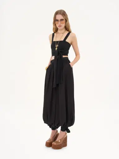 Chloé Fluid pleated pants in silk charmeuse | Thumbnail 3