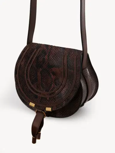 Chloé Small Marcie saddle bag in python-effect leather | Thumbnail 3