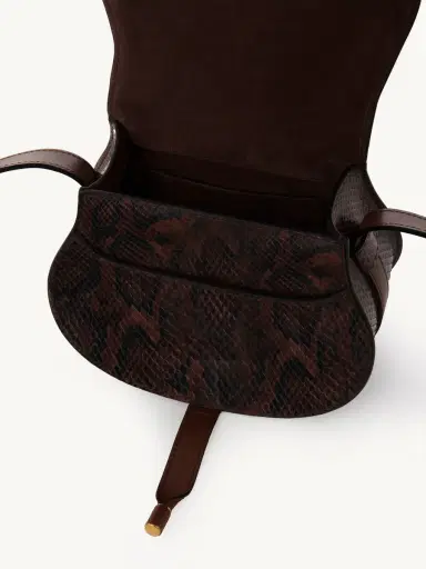 Chloé Small Marcie saddle bag in python-effect leather | Thumbnail 5