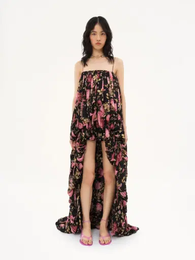 Chloé High-low sleeveless jumpsuit in silk charmeuse | Thumbnail 3