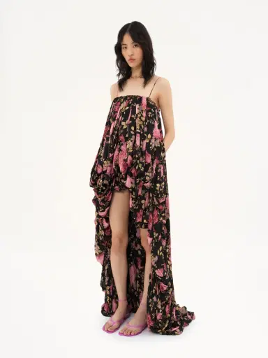 Chloé High-low sleeveless jumpsuit in silk charmeuse | Thumbnail 4