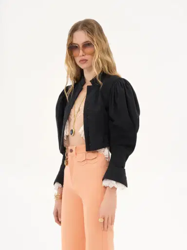 Chloé Puff-sleeve cropped jacket in silk faille | Thumbnail 4
