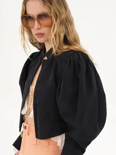 Chloé Puff-sleeve cropped jacket in silk faille | Thumbnail 6