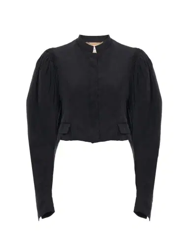 Chloé Puff-sleeve cropped jacket in silk faille | Thumbnail 1