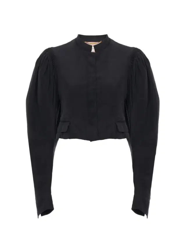 Chloé Puff-sleeve cropped jacket in silk faille
