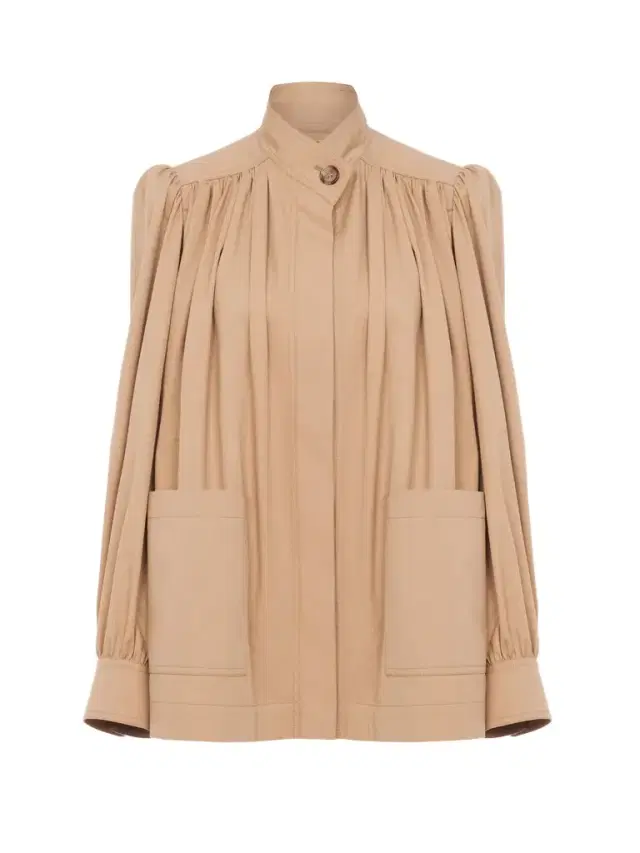 Chloé High-neck gathered jacket in cotton gabardine