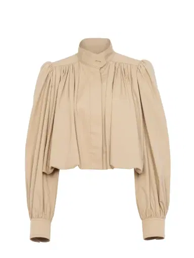 Chloé Gathered boule jacket in cotton gabardine | Thumbnail 2