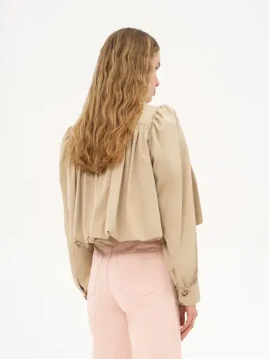 Chloé Gathered boule jacket in cotton gabardine | Thumbnail 5