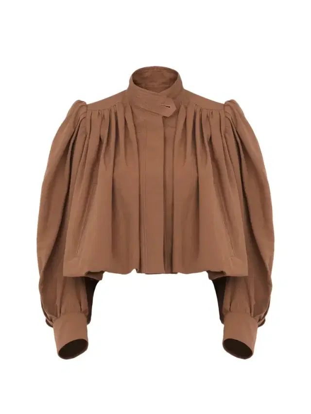 Chloé Gathered boule jacket in linen & cotton