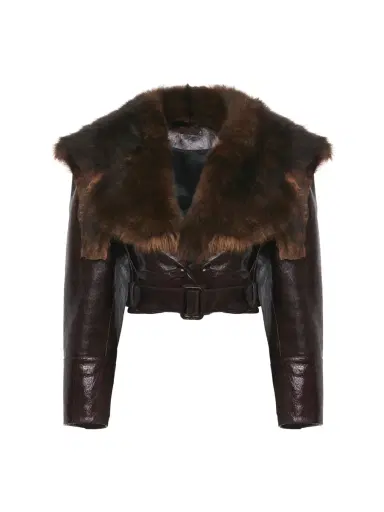 Chloé Cropped fitted jacket in leather | Thumbnail 1