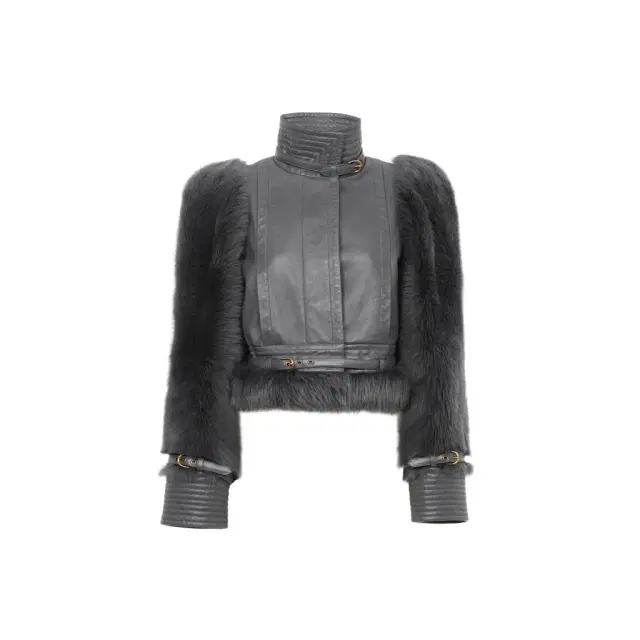 Chloé High-neck hybrid jacket in leather