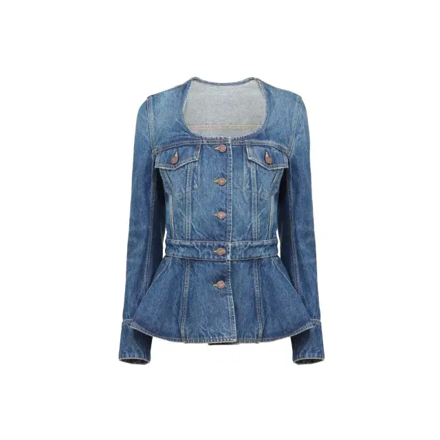 Chloé Peplum riding jacket in denim