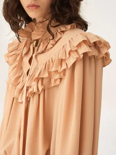 Chloé Oversized ruffle top in crêpe de chine | Thumbnail 5 Chloé Oversized ruffle top in crêpe de chine | Thumbnail 5