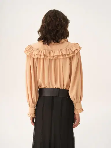 Chloé Oversized ruffle top in crêpe de chine | Thumbnail 6 Chloé Oversized ruffle top in crêpe de chine | Thumbnail 6