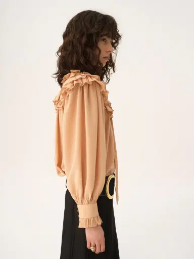 Chloé Oversized ruffle top in crêpe de chine | Thumbnail 7 Chloé Oversized ruffle top in crêpe de chine | Thumbnail 7