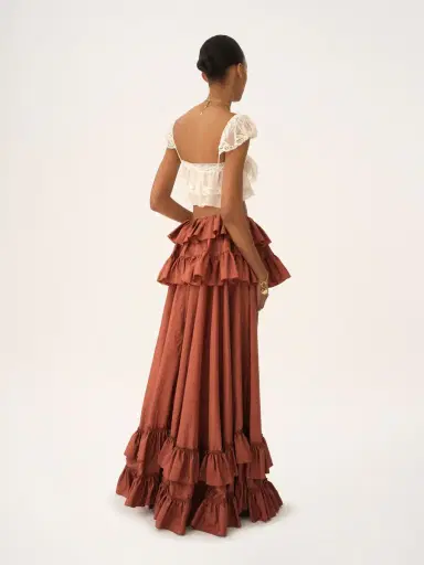 Chloé Tiered maxi skirt in washed silk taffeta | Thumbnail 5