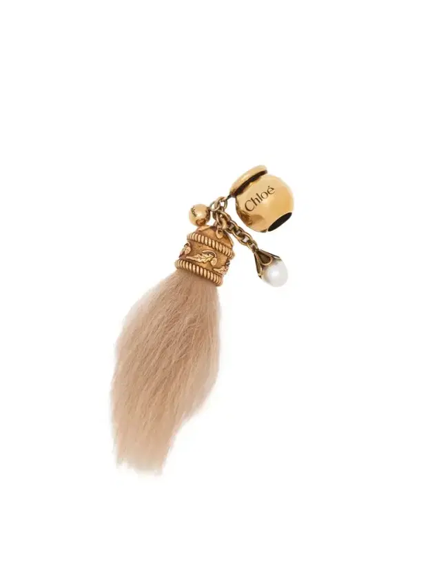 Chloé Sphere Shearling Tail Dice charm for Bracelet bag in brass