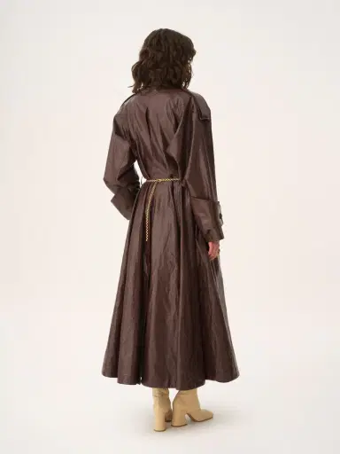 Chloé Double-breasted long riding coat in coated linen | Thumbnail 5 Chloé Double-breasted long riding coat in coated linen | Thumbnail 5