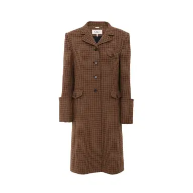 Chloé Riding coat in houndstooth wool | Thumbnail 1