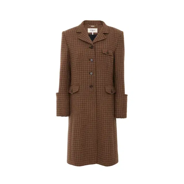 Chloé Riding coat in houndstooth wool