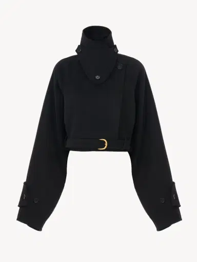 Chloé Cropped coat in double-face wool | Thumbnail 2