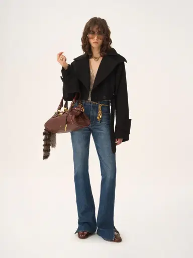 Chloé Cropped coat in double-face wool | Thumbnail 3