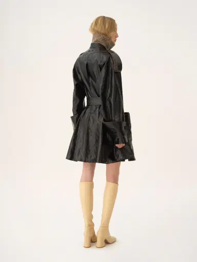 Chloé Double-breasted short riding coat in coated linen | Thumbnail 7