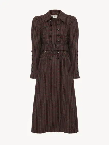 Chloé Double-breasted riding coat in houndstooth wool | Thumbnail 2